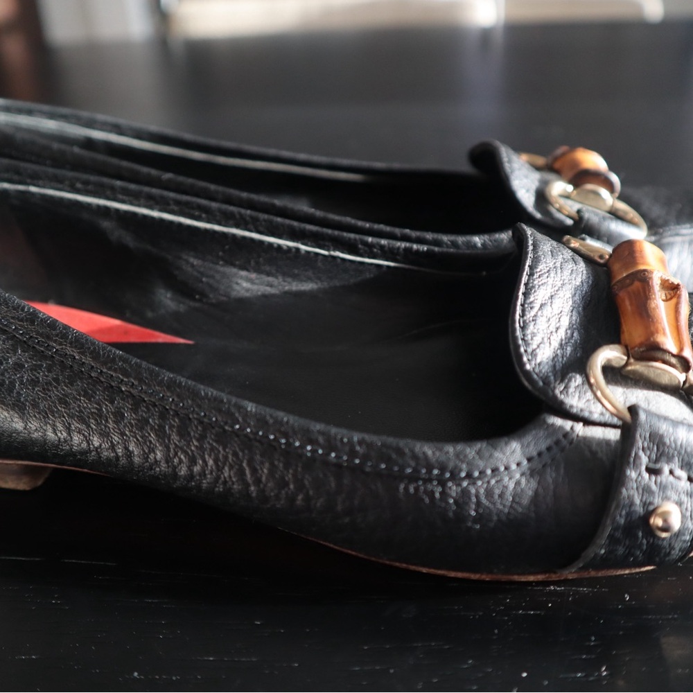 Vintage Gucci Black Leather Loafers - Picture 3 of 5